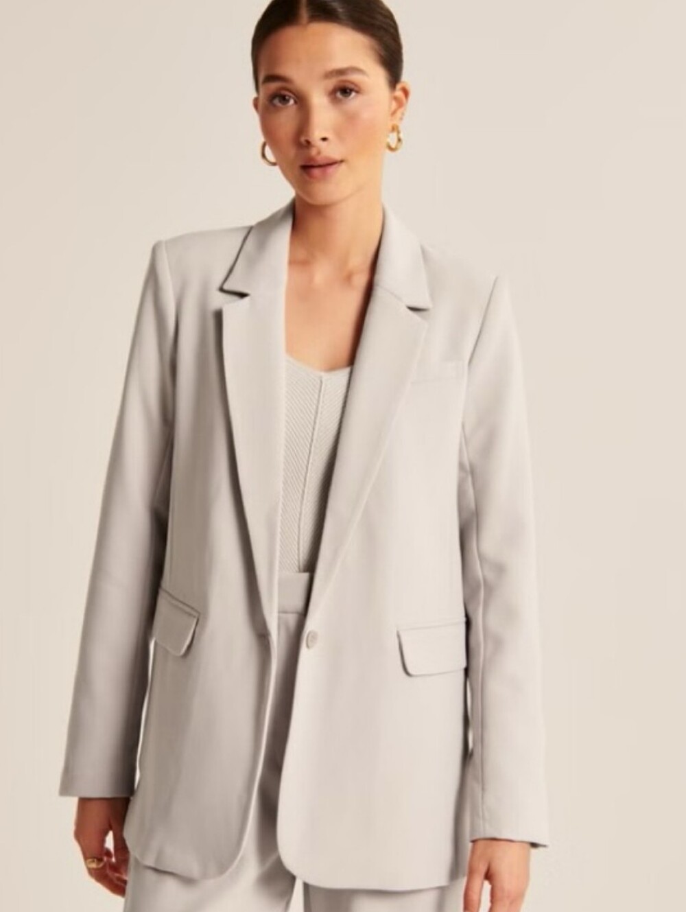 Abercrombie Suiting Blazer Light Taupe Cream Size XS